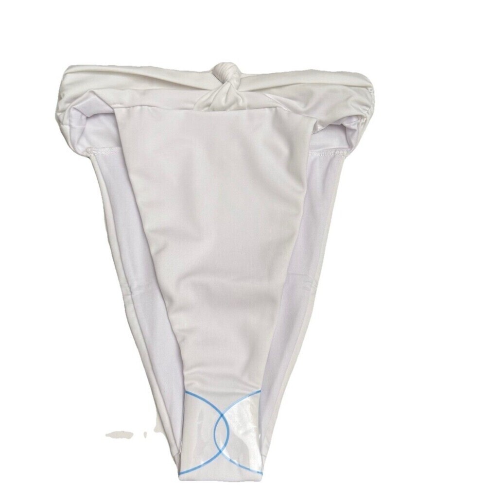 ASOS Women's US Size 4 White Knot Front High Leg High Waist Bikini Bottom NWT